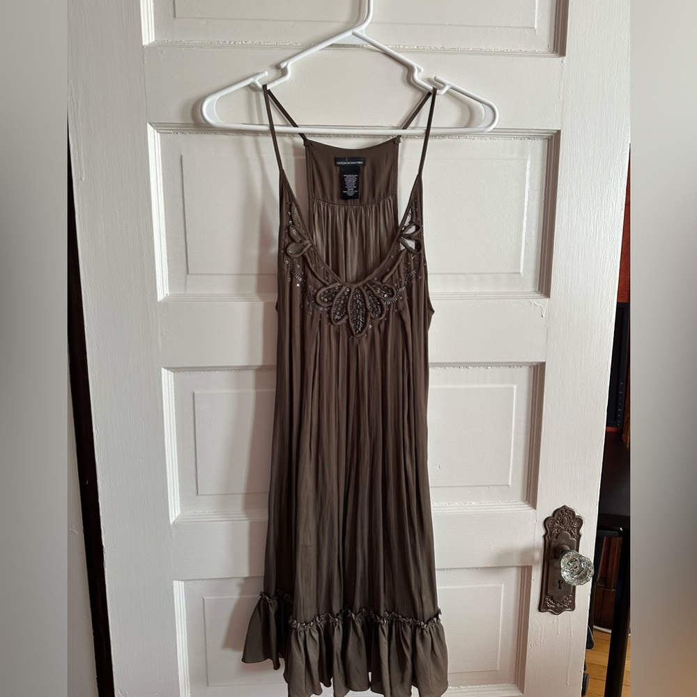 Vintage victoria secret brown dress with sequin detailing